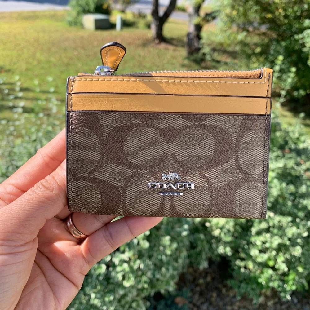 coach card sleeve Crossgrain Leather Shaped Case Crafted from luxurious refined pebble leather COACH Signature Jacquard Essential Card